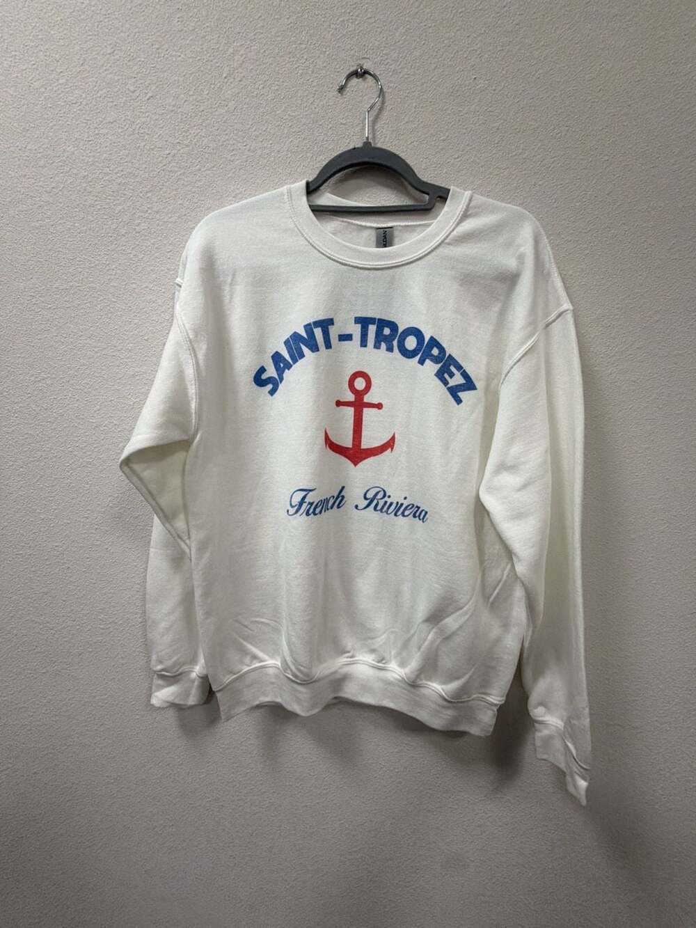 Gildan Saint-Tropez French Riviera Sweatshirt Size M White